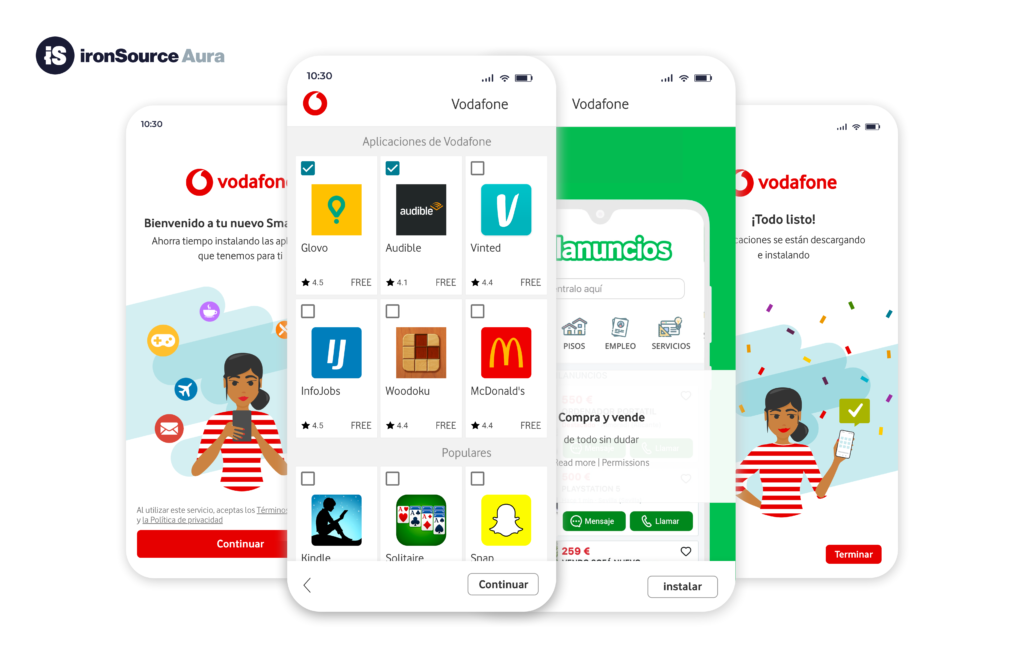 ironSouce integra su plataforma Aura en los smartphones Android de Vodafone