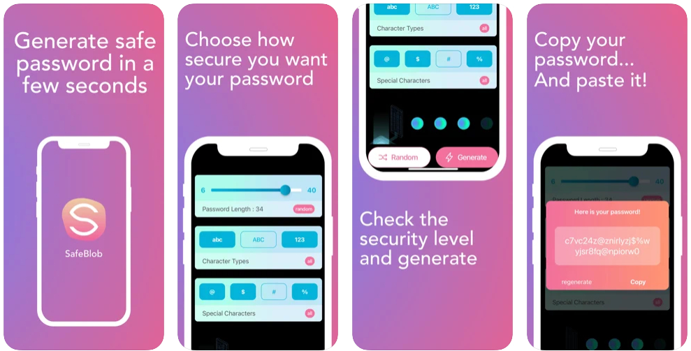 SafeBlob, la app de iPhone que te ayuda a generar contraseñas seguras en segundos