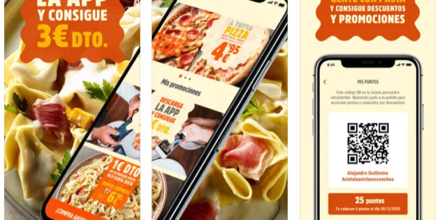 La app de Muerde la Pasta te permite disfrutar de barra libre de comida italiana