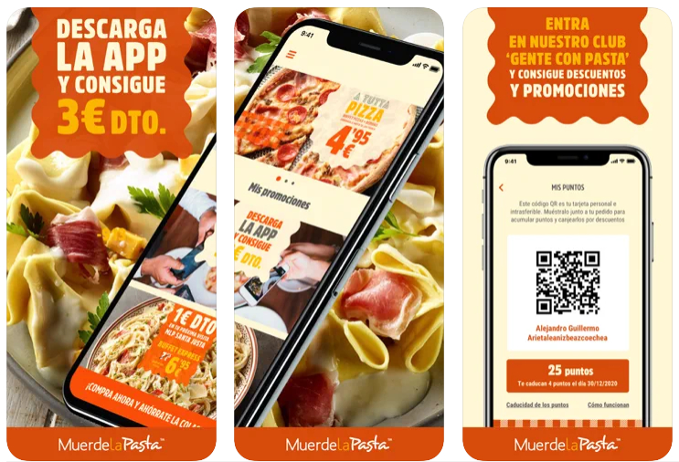 La app de Muerde la Pasta te permite disfrutar de barra libre de comida italiana