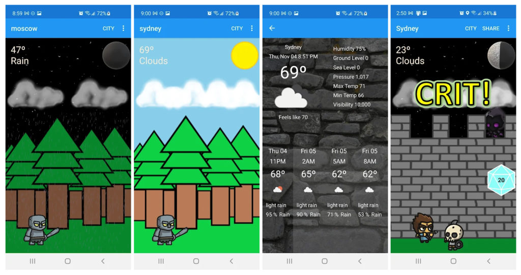 Esta app te muestra el pronóstico del tiempo como si fuera un juego de Dungeons and Dragons