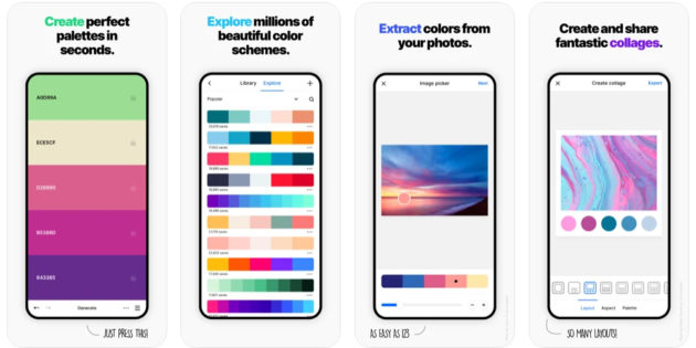 Coolors, una app que permite crear, encontrar y extraer paletas de colores