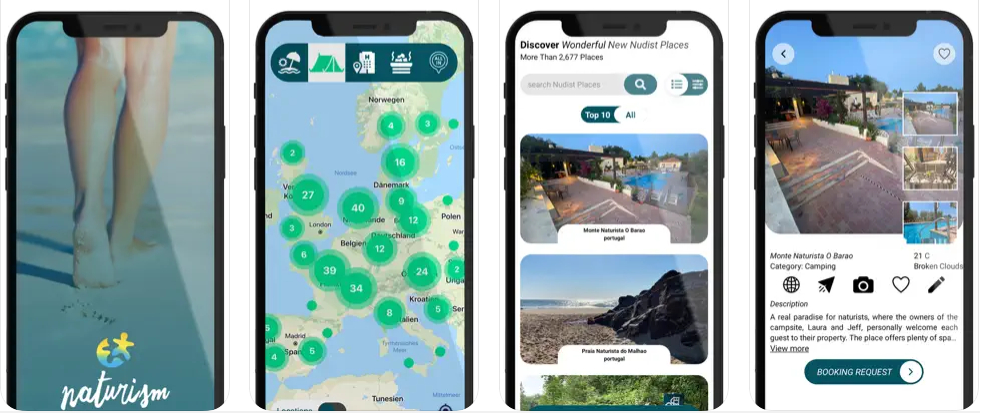 Naturism, una app para encontrar playas, campings y hoteles nudistas