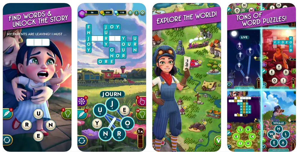 Text Express: Word Adventure, un juego de vocabulario con palabra de mujer