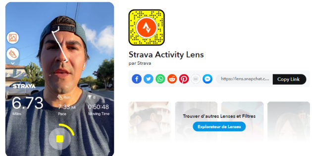 Snapchat y Strava colaboran para lanzar una lente conjunta