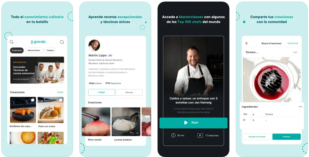 Gronda, una app para que cocines como un verdadero chef
