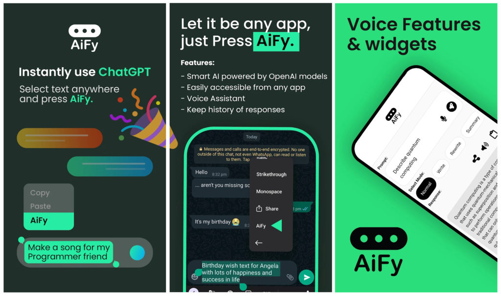 AiFy te permite usar ChatGPT allá donde escribas