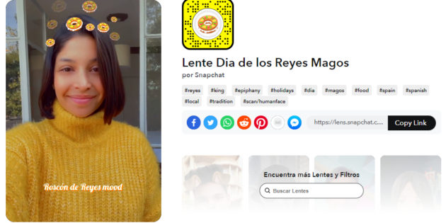 Snapchat presenta una lente especial para que te comas el Roscón de Reyes