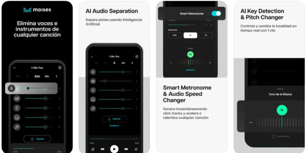 Moises, una app que usa IA para eliminar instrumentos y voces de canciones