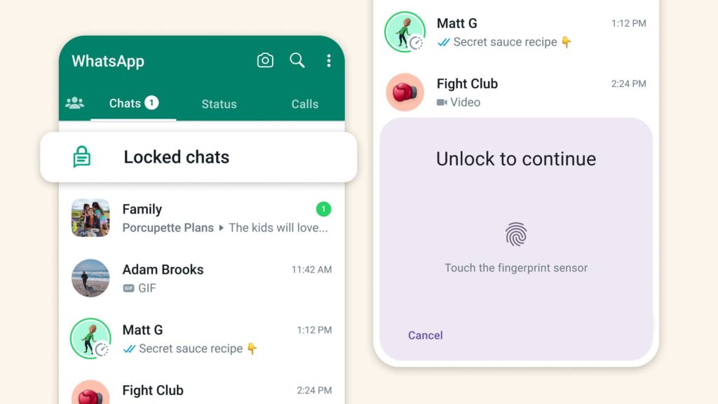 WhatsApp incluye la protección de chats con contraseña