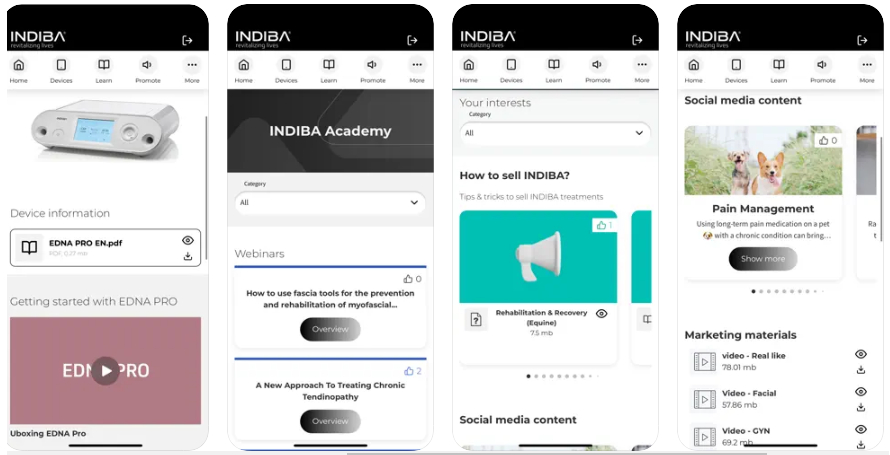 Indiba lanza una app para mejorar su atención a los socios y servicio posventa