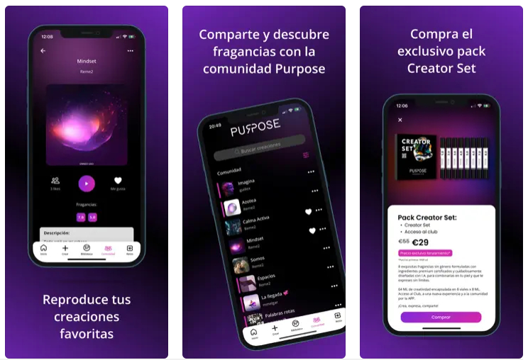 Elabora tus fragancias personalizadas con la app de Purpose Fragrance Club