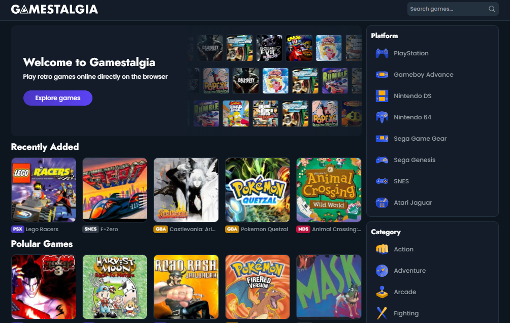 Gamestalgia, la plataforma para disfrutar de videojuegos retro fácilmente