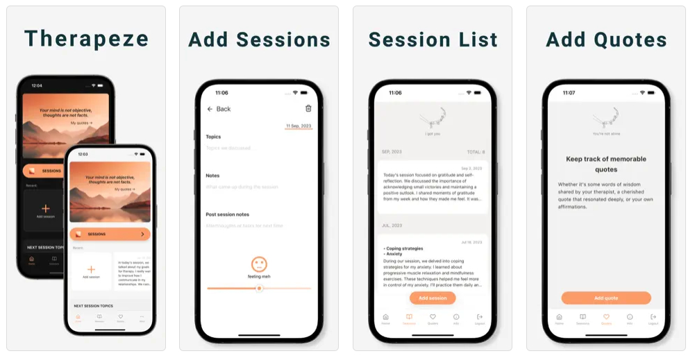 Esta app te ayuda a organizar tus sesiones de terapia y tomar notas