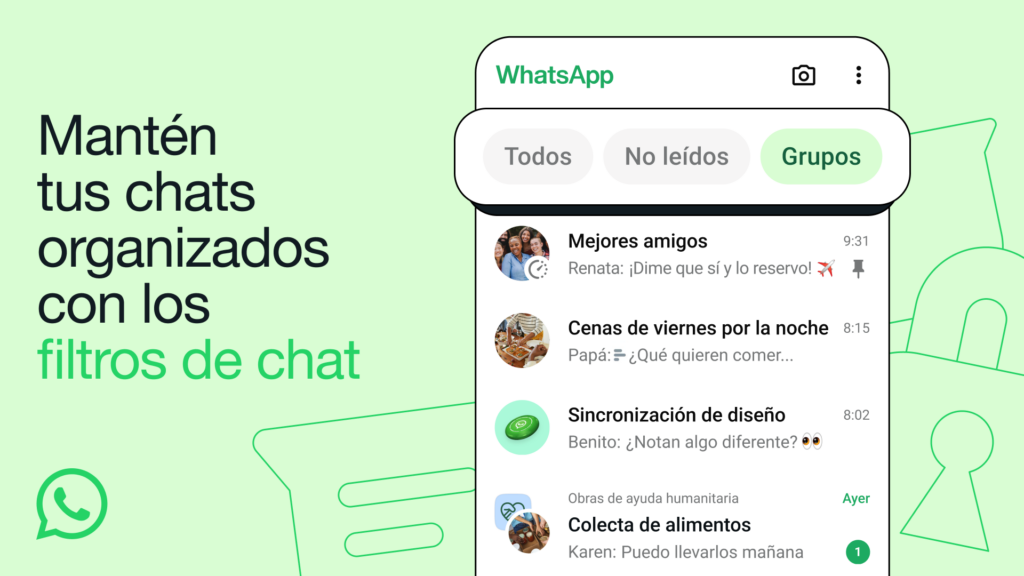 WhatsApp ya cuenta con filtros de chat