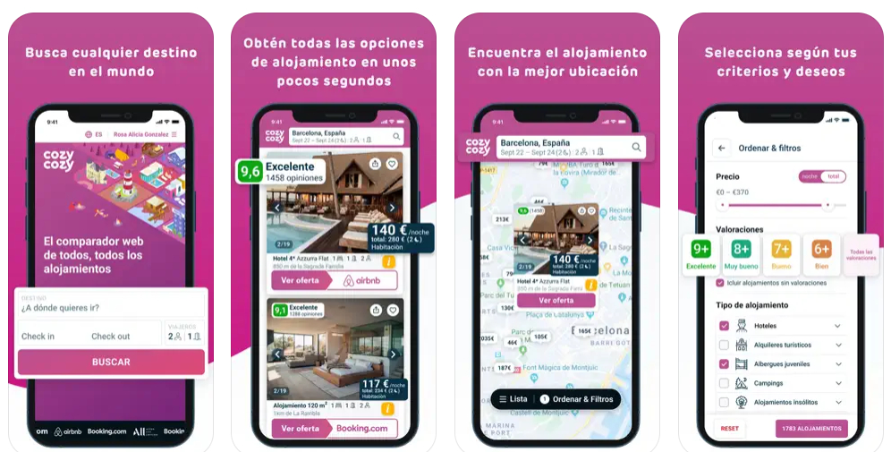 CozyCozy encuentra alojamientos de distintas plataformas para tus vacaciones