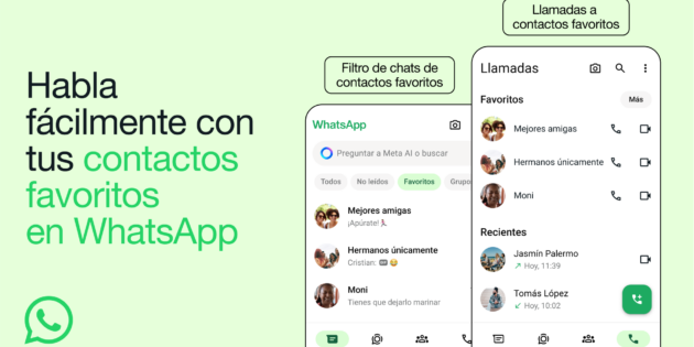 WhatsApp ya permite elegir contactos favoritos