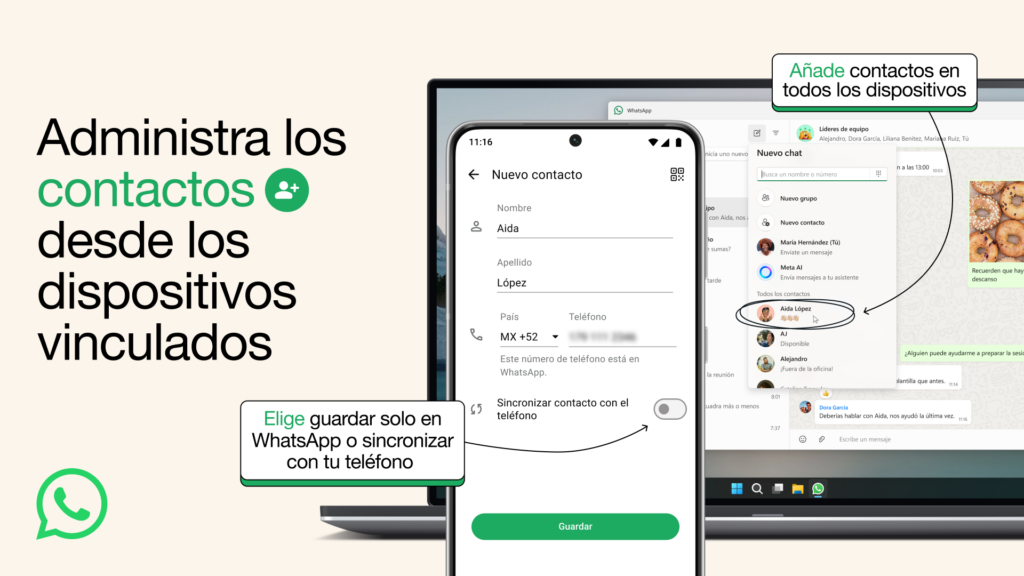 WhatsApp incluye nuevas formas de guardar contactos