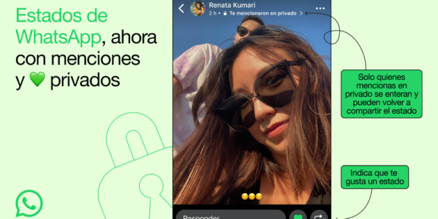 Ya puedes dar Me Gusta y hacer menciones en los estados de WhatsApp