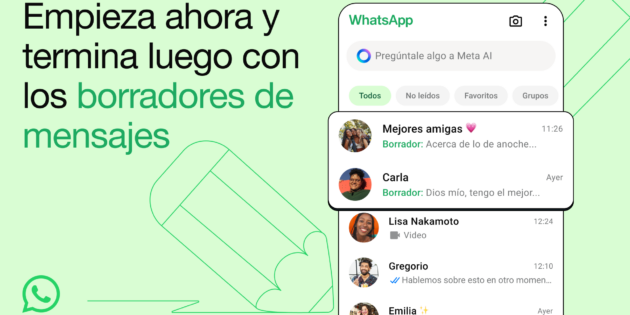 WhatsApp introduce los borradores de mensajes