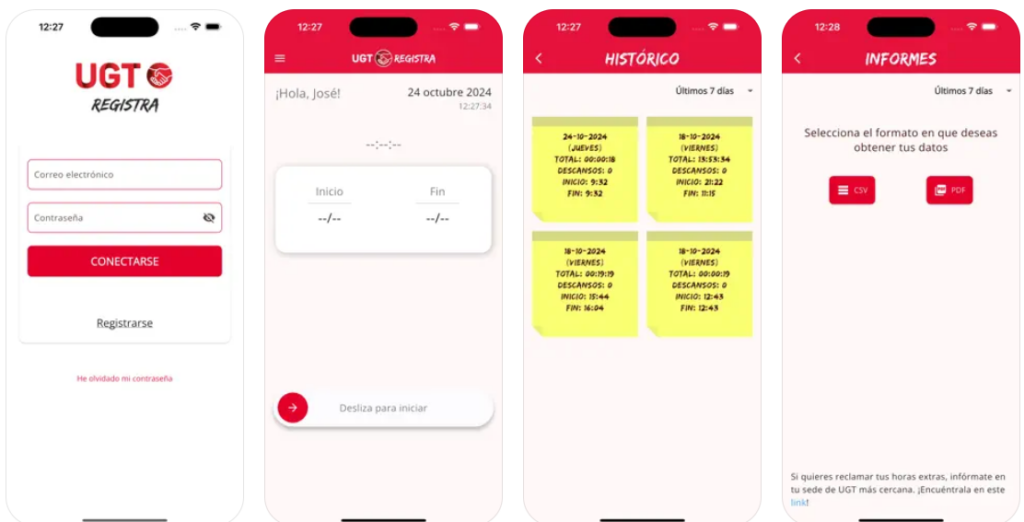 UGT cuenta con una app para que los empleados registren su jornada laboral