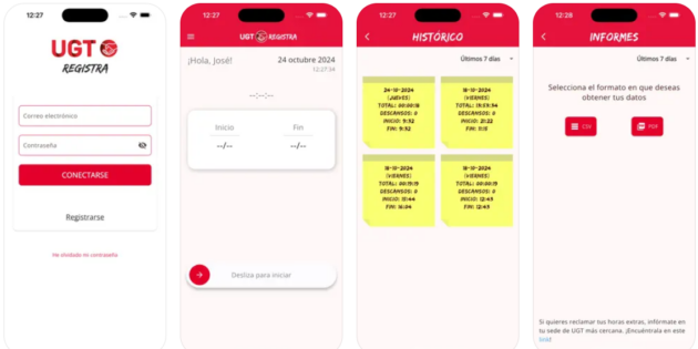 UGT cuenta con una app para que los empleados registren su jornada laboral