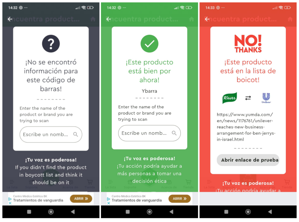 No Thanks, la app para identificar y boicotear productos israelíes