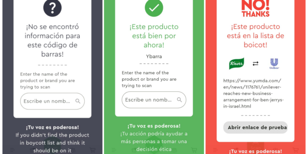 No Thanks, la app para identificar y boicotear productos israelíes