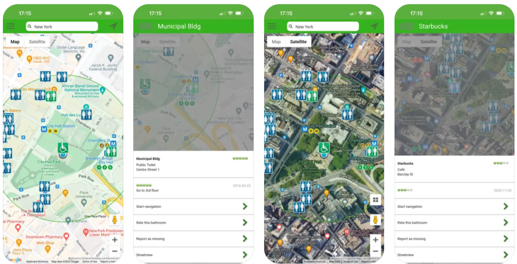 Las mejores apps para encontrar baños públicos