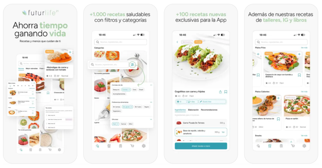 FuturApp te ayuda a comer bien y saludable y organizar tus menús semanales