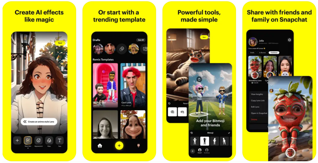 Snapchat democratiza la creación de lentes personalizadas con la app de Lens Studio para iOS