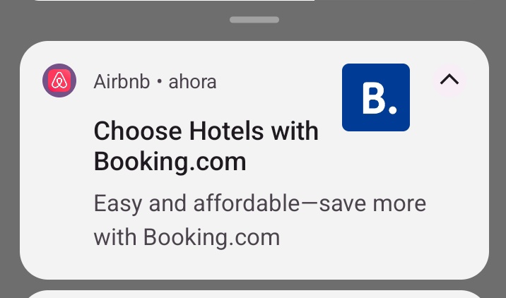 ¿Por qué la app de Airbnb está invitando a los usuarios a hacer reservas en Booking?
