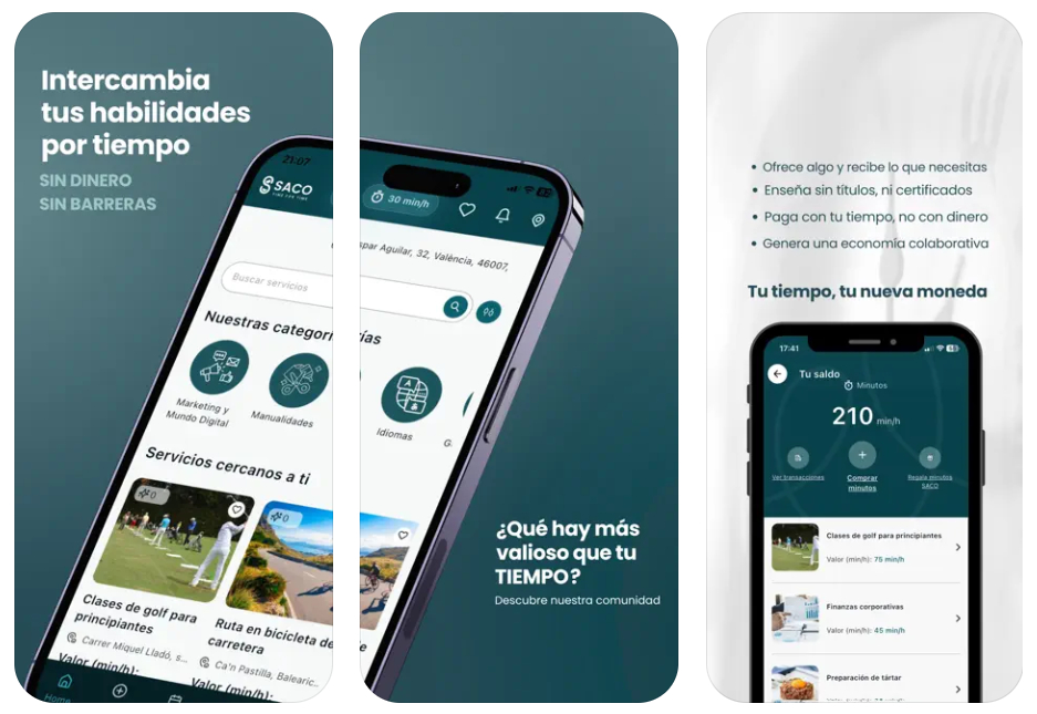 Saco, una app que premia tus habilidades con tiempo