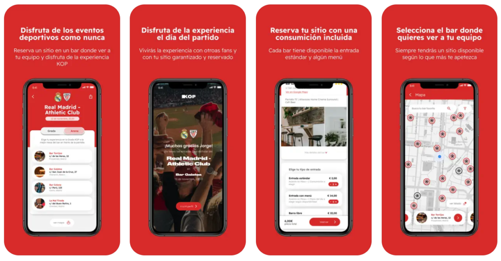 KOP Stadium, la app que te asegura un sitio en el bar para ver a tu equipo favorito
