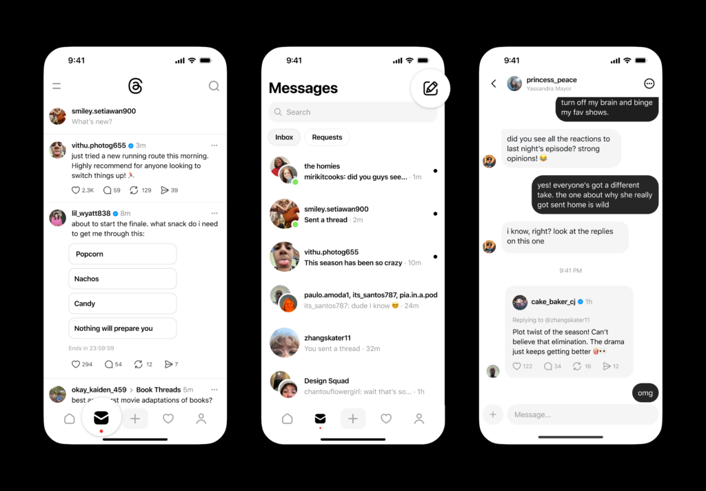 Threads amplía su función de mensajería directa y lanza los chats de grupo en Europa
