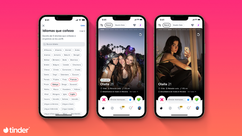 Tinder ya habla euskera y gallego