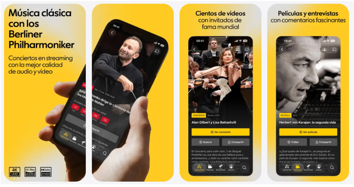 Esta app oficial de la Filarmónica de Berlín es como un Spotify de la música clásica