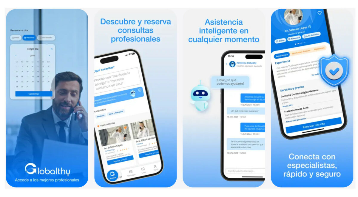 Globalthy te permite conectar con médicos, terapeutas o asesores en segundos