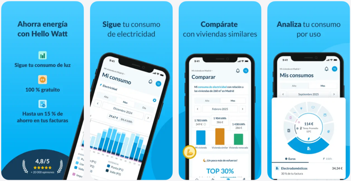 Esta app te permite seguir tu consumo de luz hora a hora