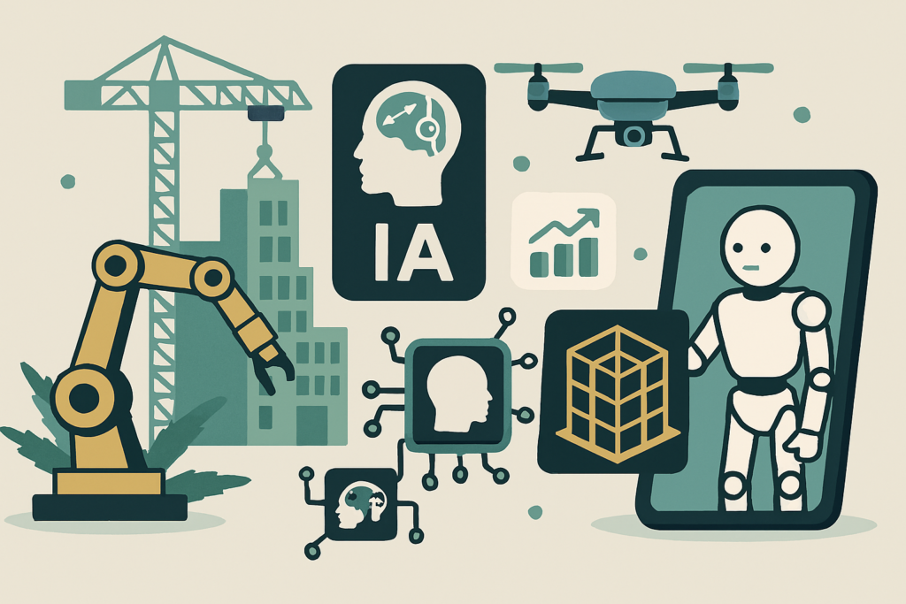 La transformación de la construcción: inteligencia artificial integrada en BIM, robótica y drones