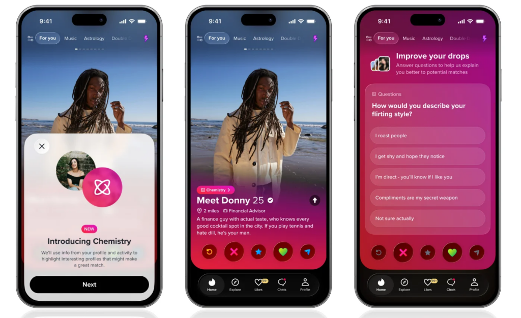 Tinder introduce astrología, citas por vídeo y recomendaciones con IA en su app