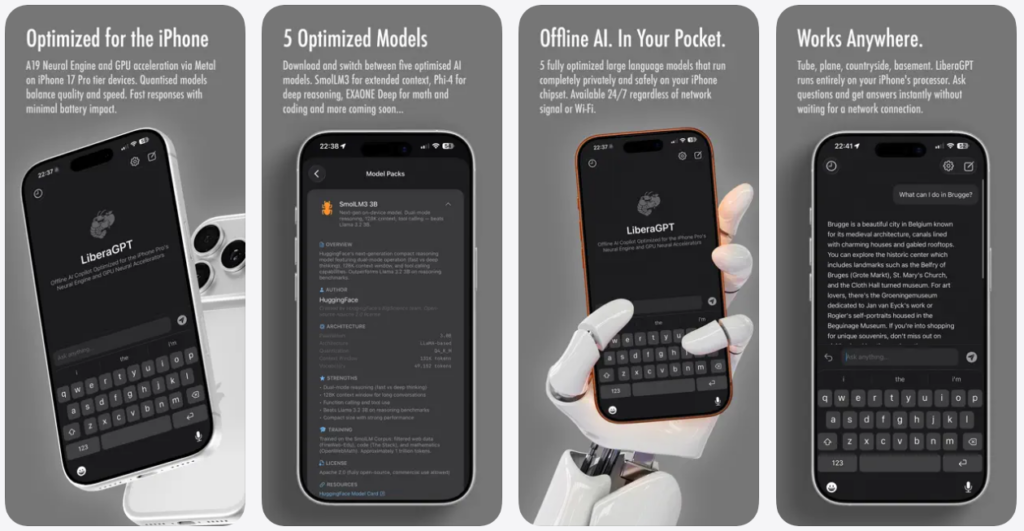 LiberaGPT, la app que lleva múltiples modelos GPT al iPhone sin conexión