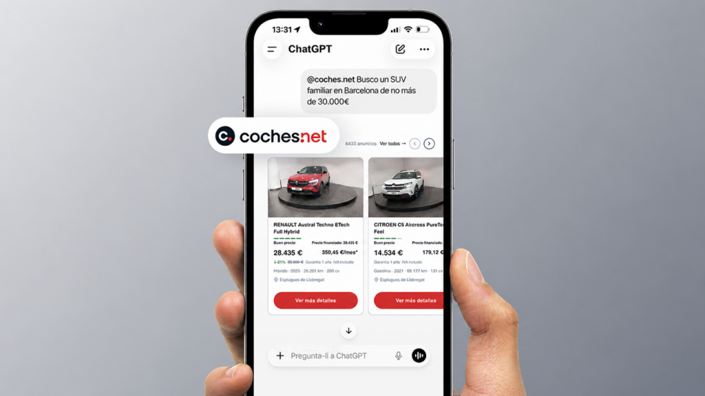 Coches.net lanza su aplicación para ChatGPT