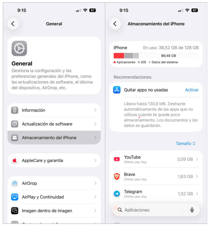 Cómo limpiar el almacenamiento del iPhone y liberar espacio en minutos
