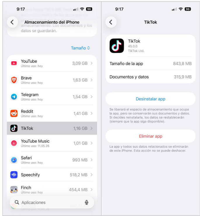 Cómo limpiar el almacenamiento del iPhone y liberar espacio en minutos