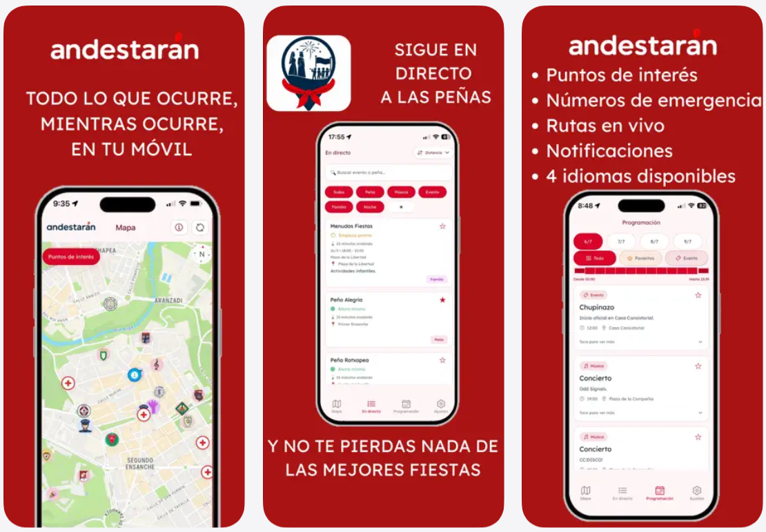 Andestarán, una app para seguir los Sanfermines en tiempo real