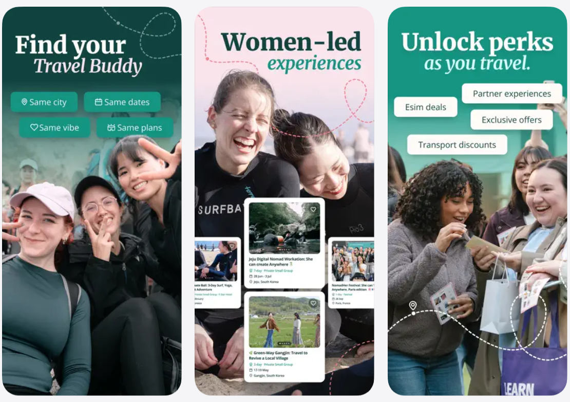 NomadHer, la aplicación que conecta a mujeres que viajan solas por el mundo