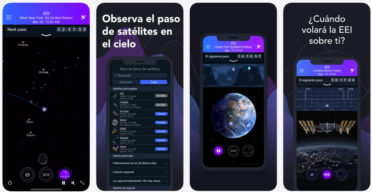 Esta app te ayuda a descubrir los satélites que cruzan el cielo en las noches de verano