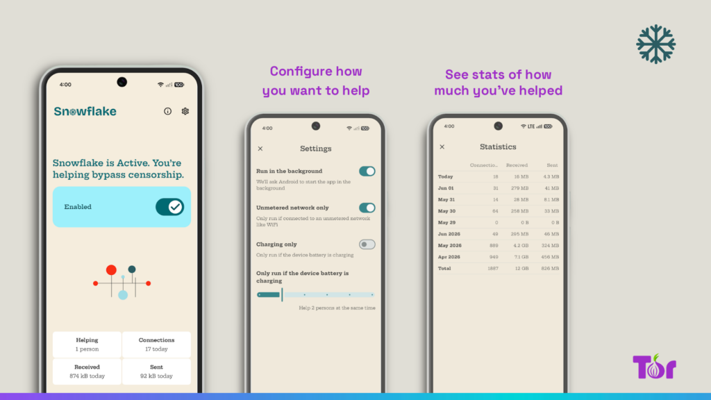Tor lanza una app que permite a cualquier usuario prestar su Internet a personas bajo censura estatal