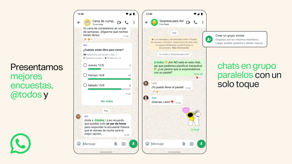 WhatsApp ya permite las conversaciones paralelas dentro de los grupos